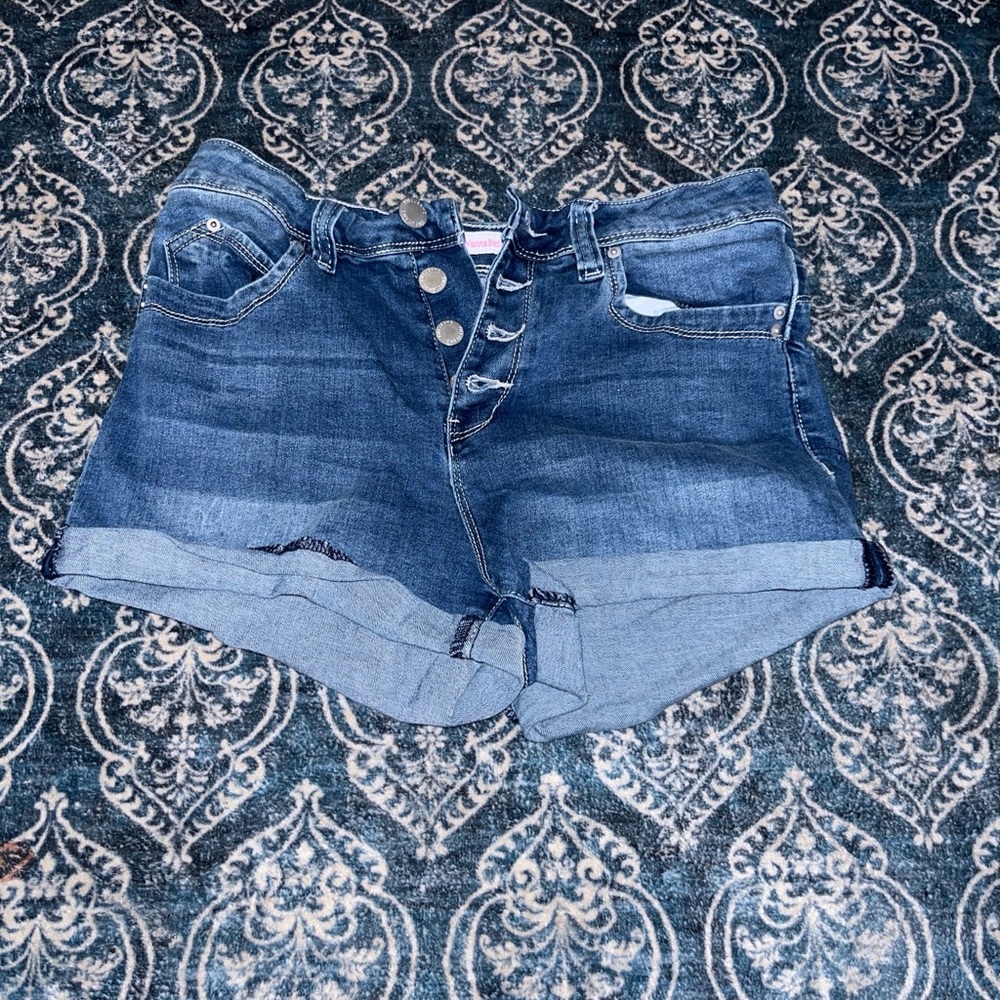 YMI Dark Blue Jean Shorts with Button Detail